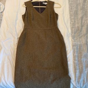 L.K. Bennett brown sleeveless wool fall winter dress size 4